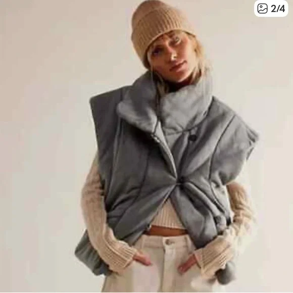 #603 Free People Roll With Us Puffer Vest Large